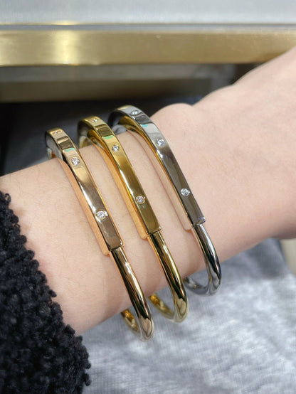 [Reverie Jewels]LOCK BRACELET 8 DIAMOND