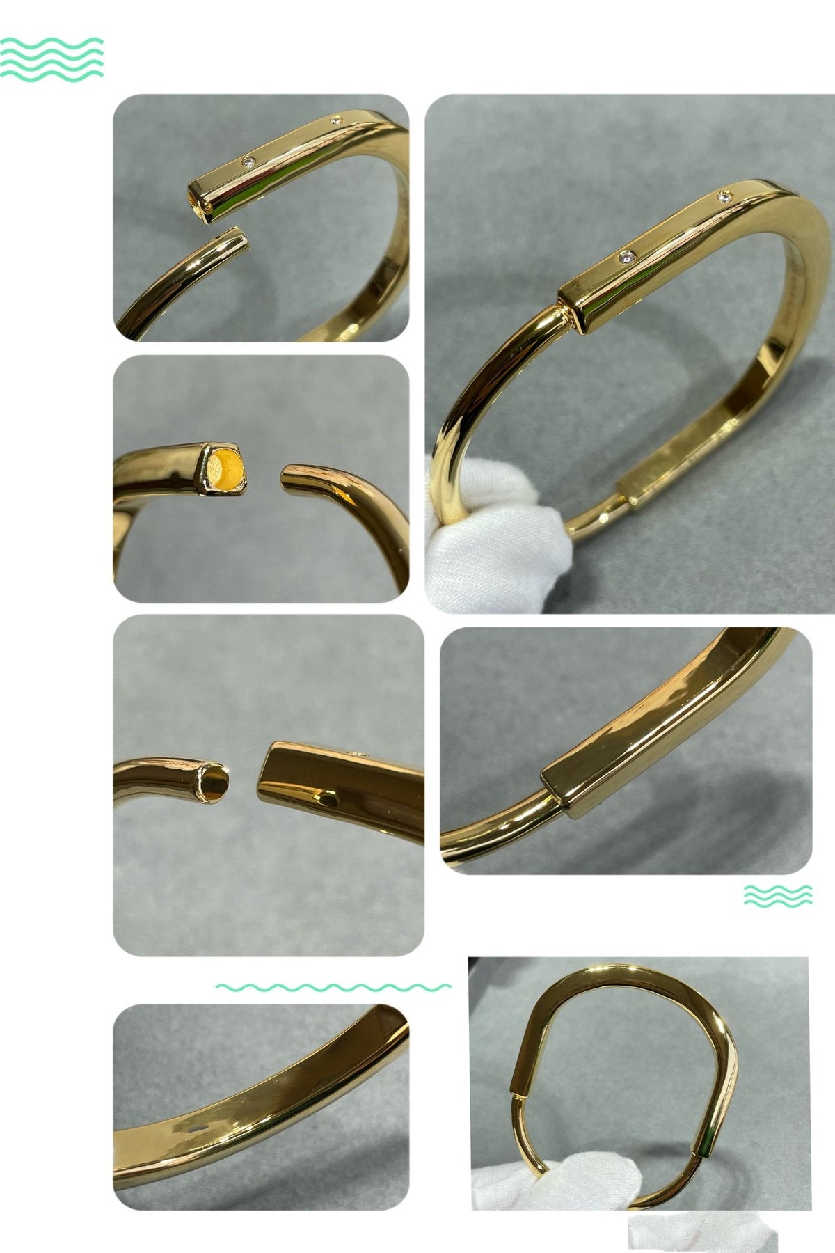 [Reverie Jewels]LOCK BRACELET 8 DIAMOND