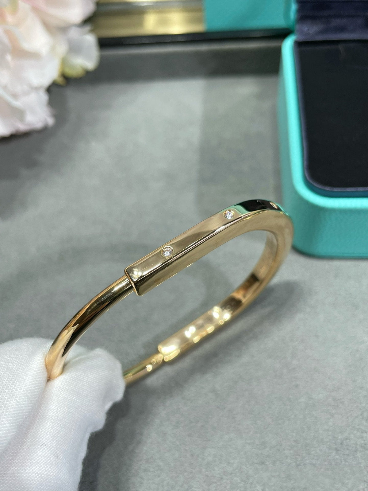 [Reverie Jewels]LOCK BRACELET 8 DIAMOND