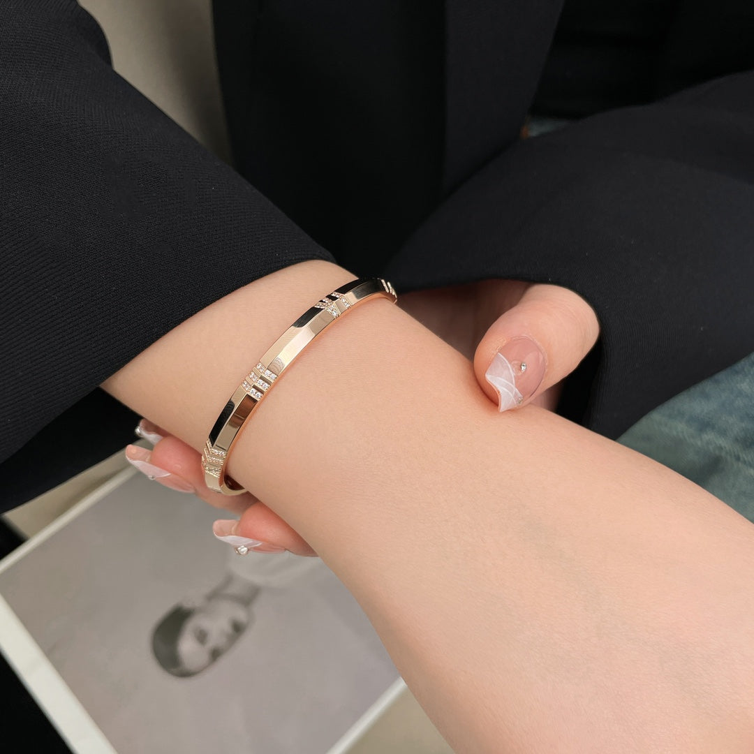 [Reverie Jewels]ATLAS BRACELET 6MM DIAMOND PINK GOLD
