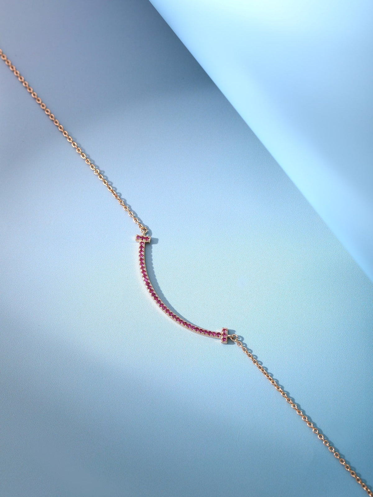 [Reverie Jewels]BIG SMILE PEDANT PINK DIAMOND NECKLACE