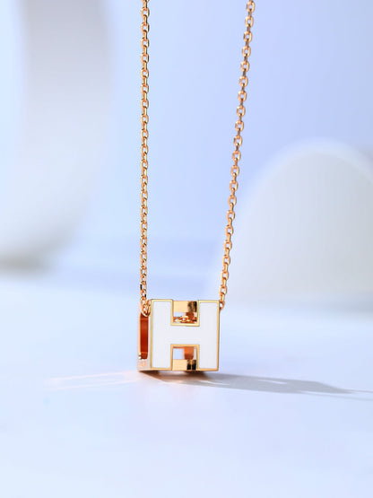 [⭐Reverie Jewels]H CAGE PINK GOLD NECKLACE