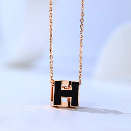 [⭐Reverie Jewels]H CAGE PINK GOLD NECKLACE