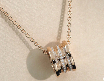 [⭐Reverie Jewels]ZERO 1 PINK GOLD DIAMOND NECKLACE