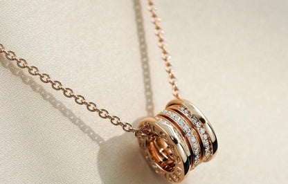 [⭐Reverie Jewels]ZERO 1 PINK GOLD DIAMOND NECKLACE