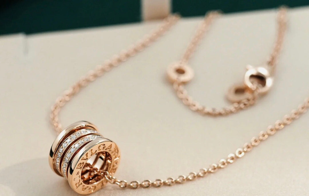 [⭐Reverie Jewels]ZERO 1 PINK GOLD DIAMOND NECKLACE