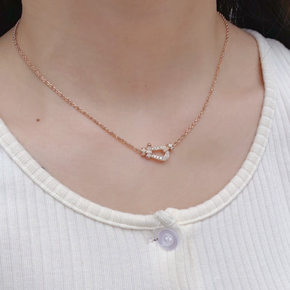 [⭐Reverie Jewels]FORCE 10 PINK GOLD DIAMOND NECKLACE