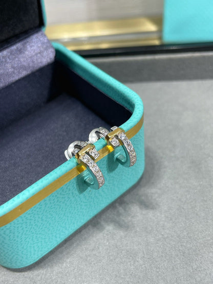 [Reverie Jewels]EDGE DIAMOND PINK GOLD EARRINGS