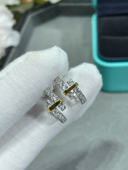 [Reverie Jewels]EDGE DIAMOND PINK GOLD EARRINGS