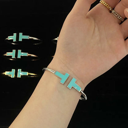 [Reverie Jewels]T WIDE TURQUOISE OPEN BRACELET