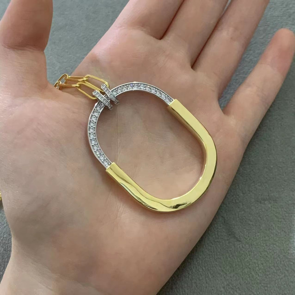 [Reverie Jewels]LOCK DIAMOND NECKLACE