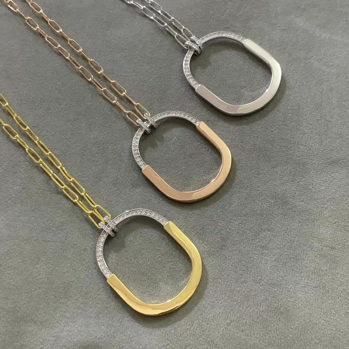 [Reverie Jewels]LOCK DIAMOND NECKLACE