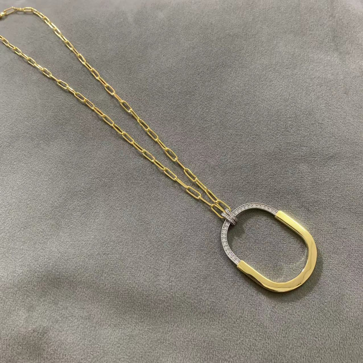 [Reverie Jewels]LOCK DIAMOND NECKLACE