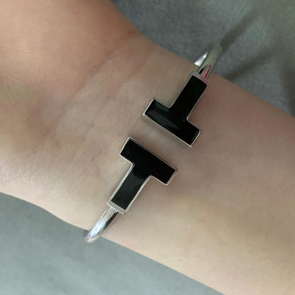 [Reverie Jewels]T WIDE ONYX OPEN BRACELET