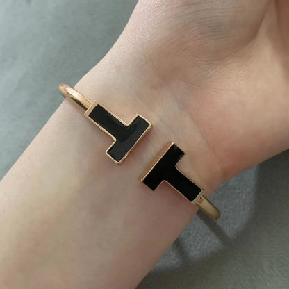 [Reverie Jewels]T WIDE ONYX OPEN BRACELET