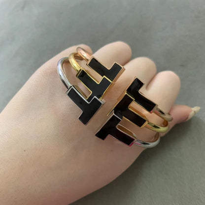 [Reverie Jewels]T WIDE ONYX OPEN BRACELET