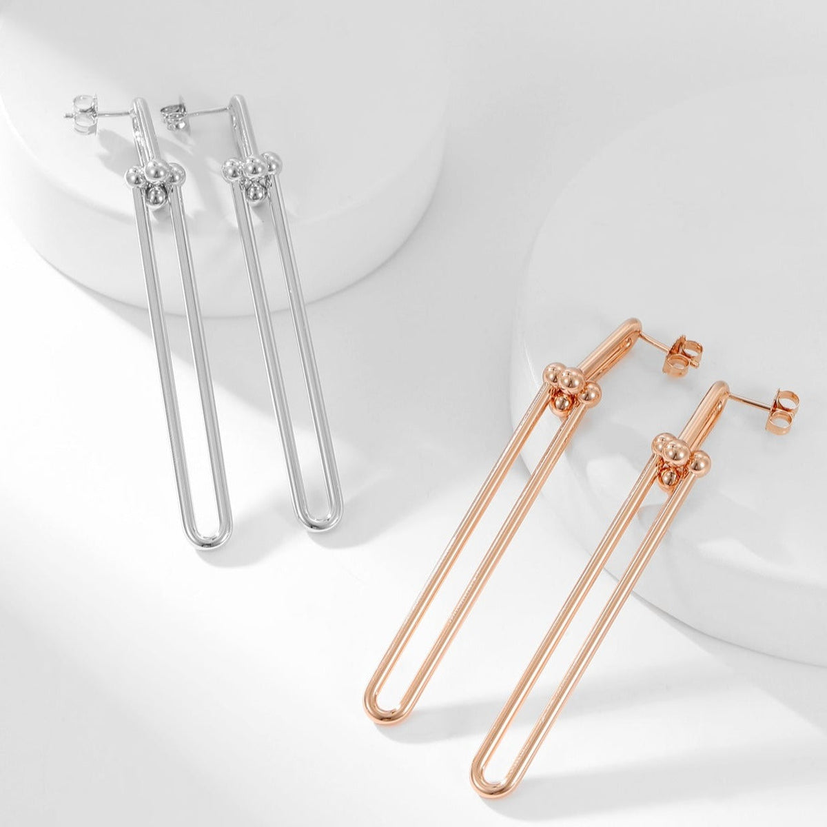 [Reverie Jewels]HARDWEAR LONG DROP EARRINGS