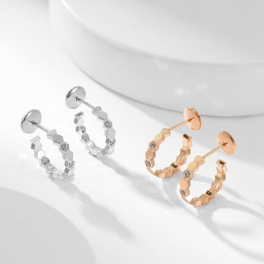 [⭐Reverie Jewels]BEE LOVE DIAMOND HOOP EARRINGS