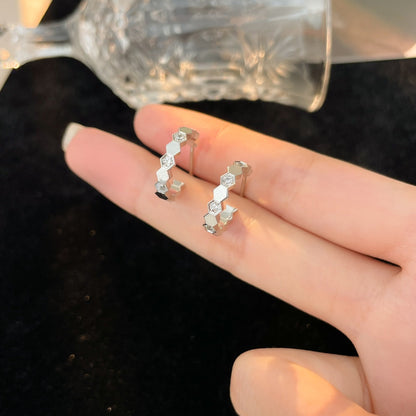 [⭐Reverie Jewels]BEE LOVE DIAMOND HOOP EARRINGS