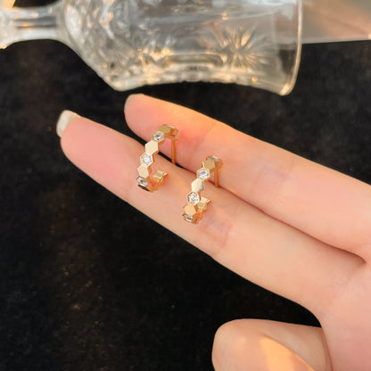 [⭐Reverie Jewels]BEE LOVE DIAMOND HOOP EARRINGS