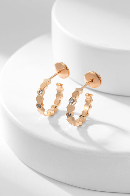 [⭐Reverie Jewels]BEE LOVE DIAMOND HOOP EARRINGS