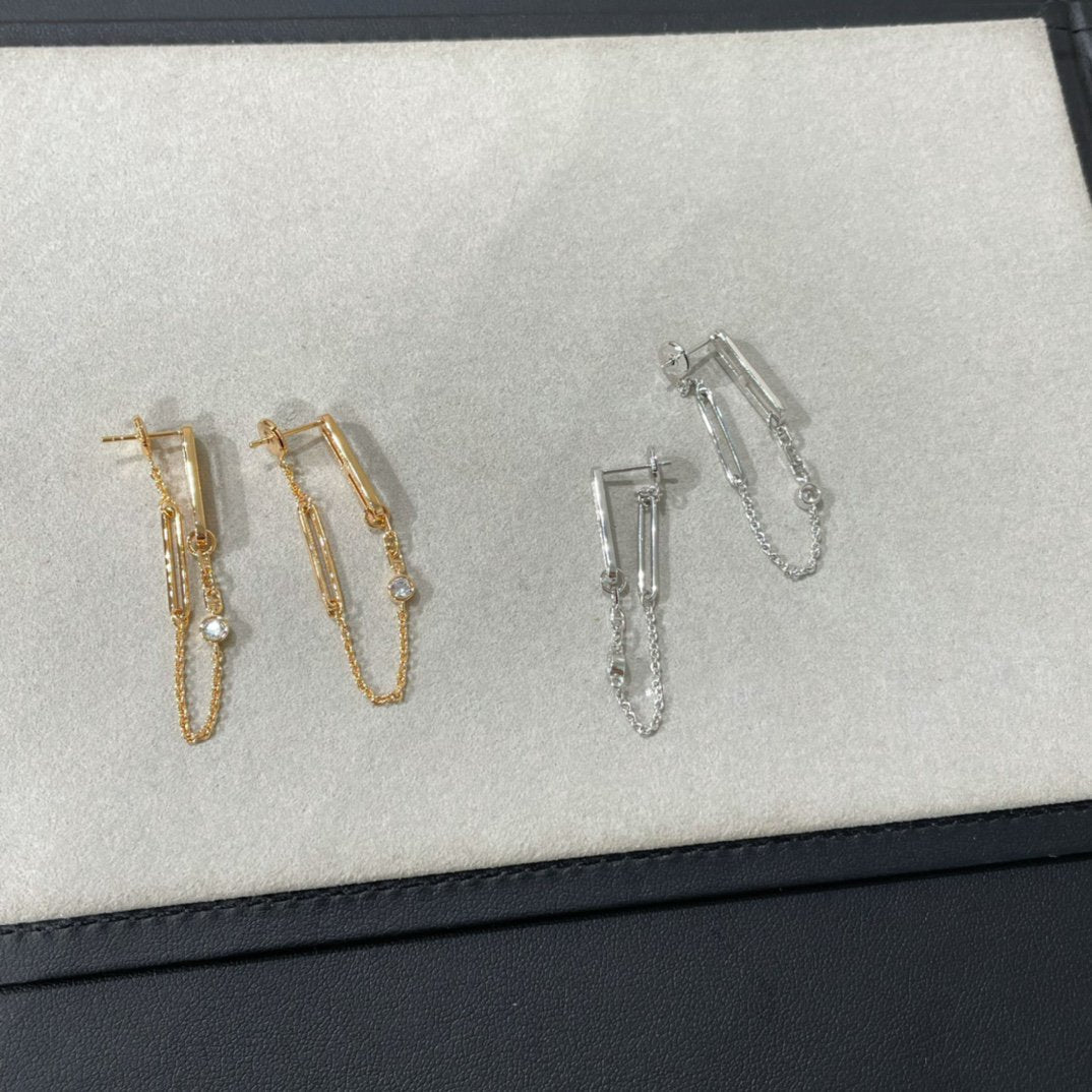 [⭐Reverie Jewels]CHAINE CHAOS DIAMOND DROP EARRINGS