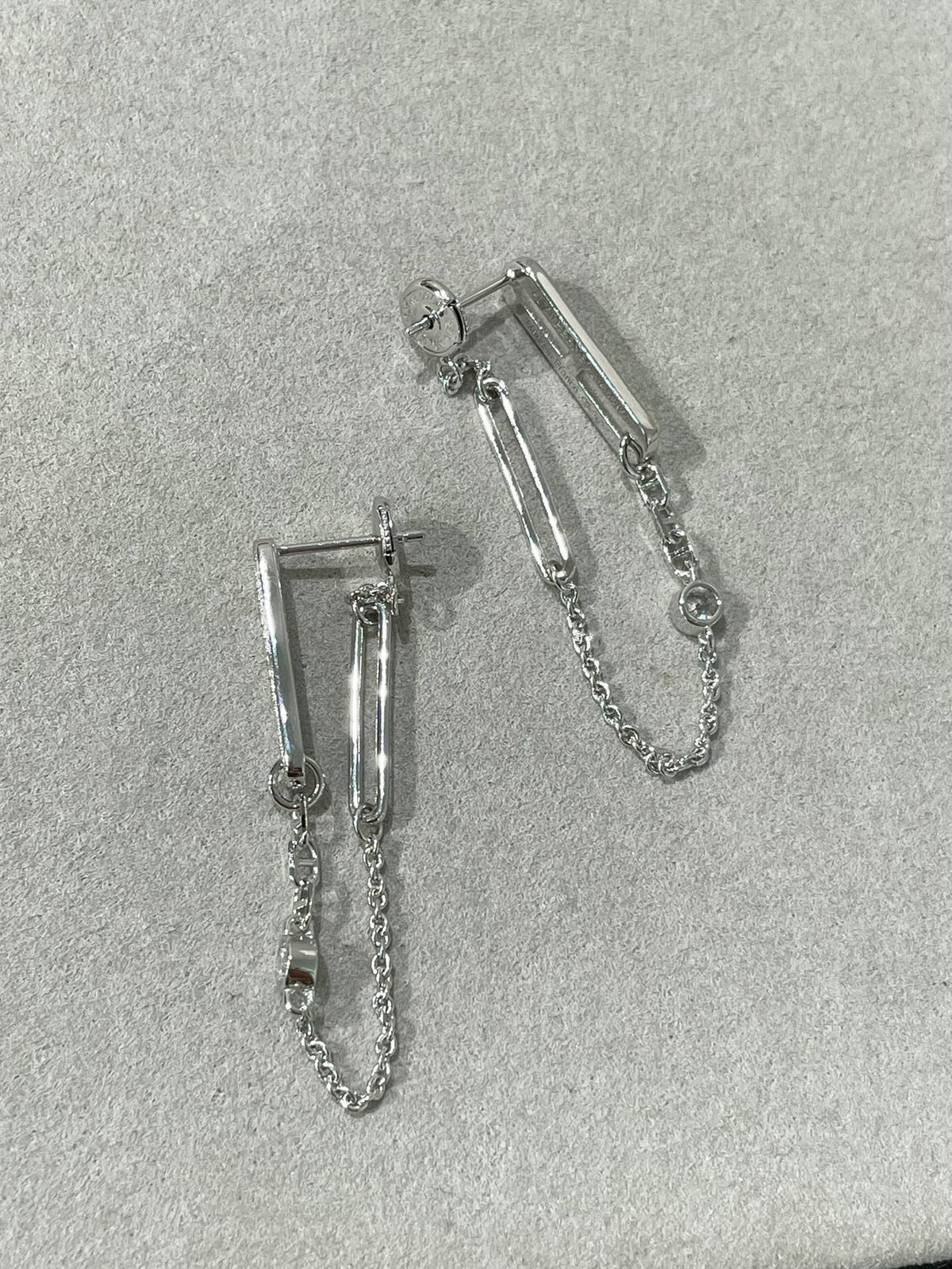 [⭐Reverie Jewels]CHAINE CHAOS DIAMOND DROP EARRINGS