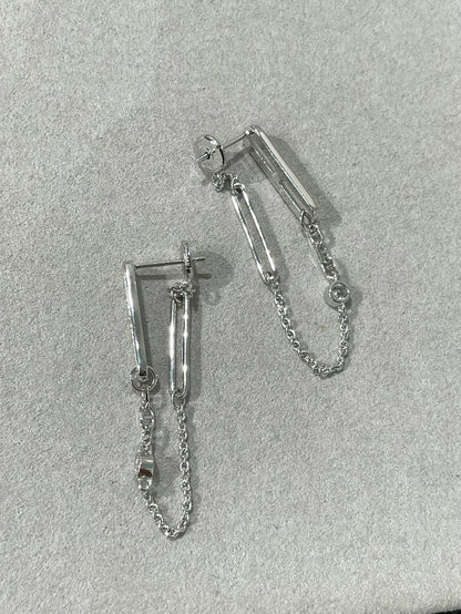 [⭐Reverie Jewels]CHAINE CHAOS DIAMOND DROP EARRINGS