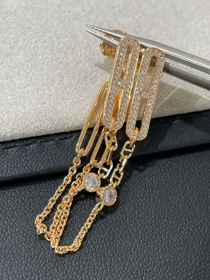 [⭐Reverie Jewels]CHAINE CHAOS DIAMOND DROP EARRINGS
