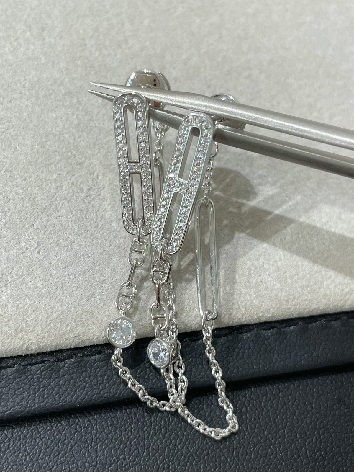 [⭐Reverie Jewels]CHAINE CHAOS DIAMOND DROP EARRINGS