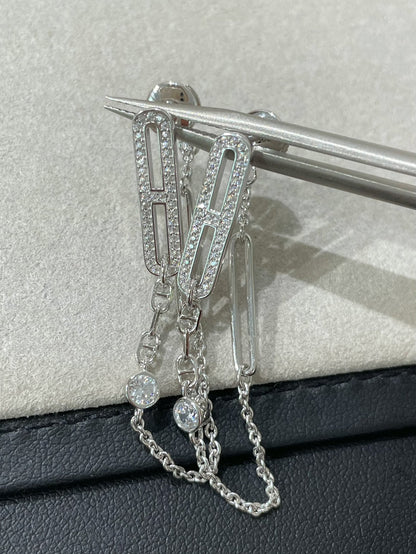 [⭐Reverie Jewels]CHAINE CHAOS DIAMOND DROP EARRINGS