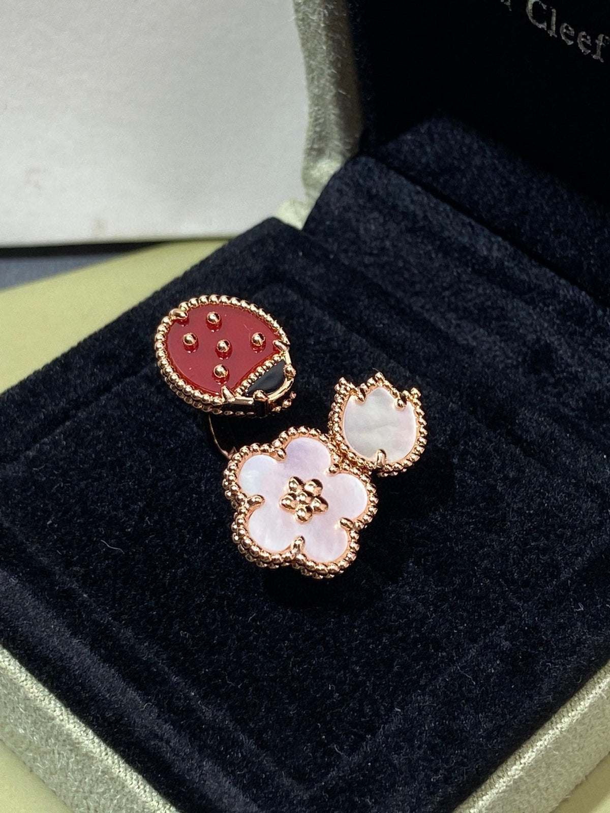[⭐Reverie Jewels]LUCKY 3 MOTIF ROSE GOLD RING