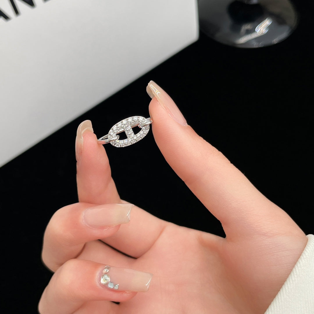 [⭐Reverie Jewels]RONDE SMALL SILVER DIAMOND RING