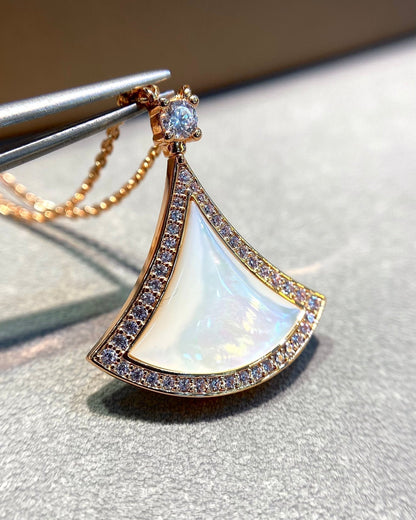 [⭐Reverie Jewels]DREAM MOP DIAMOND PAVED PINK GOLD NECKLACE