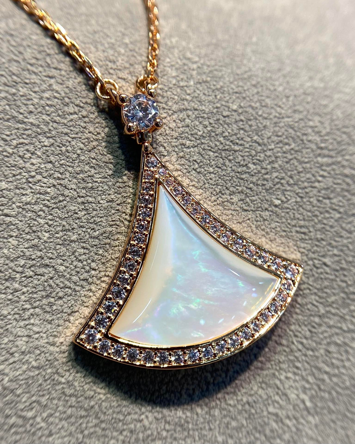 [⭐Reverie Jewels]DREAM MOP DIAMOND PAVED PINK GOLD NECKLACE