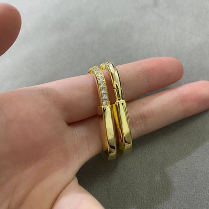 [Reverie Jewels]LOCK MEDIUM DIAMNOND EARRINGS