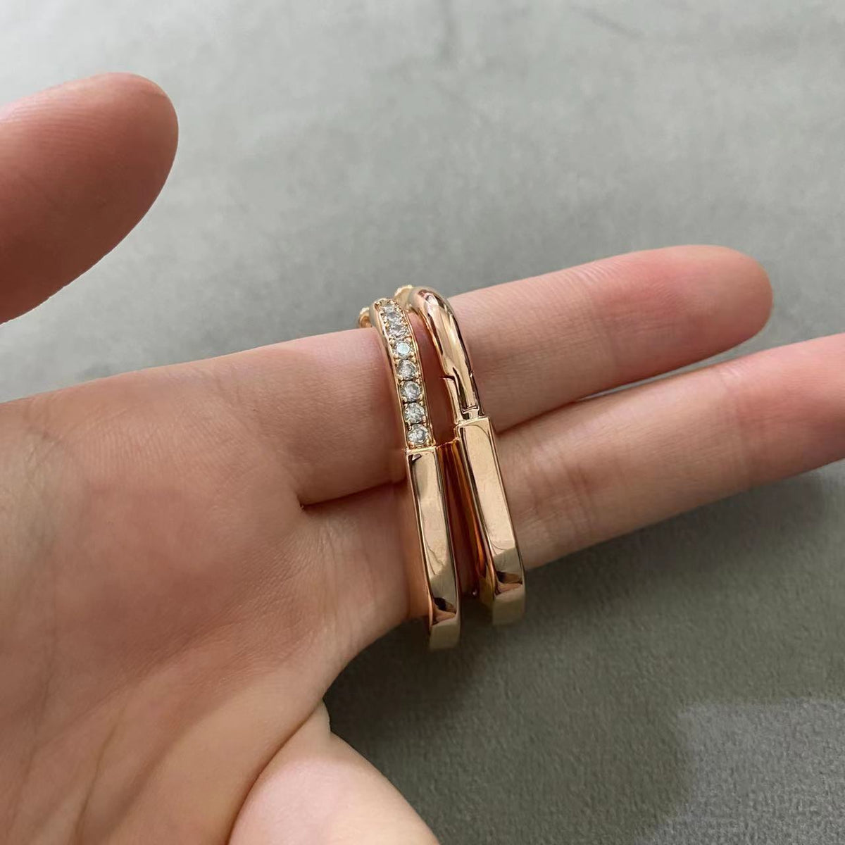 [Reverie Jewels]LOCK MEDIUM DIAMNOND EARRINGS
