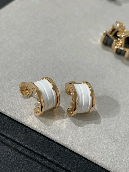 [⭐Reverie Jewels]ZERO 1 PINK GOLD CERAMIC EARRINGS