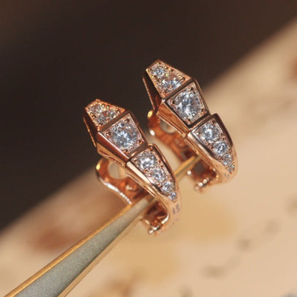 [⭐Reverie Jewels]SERPENT PINK GOLD DIAMOND EARRINGS