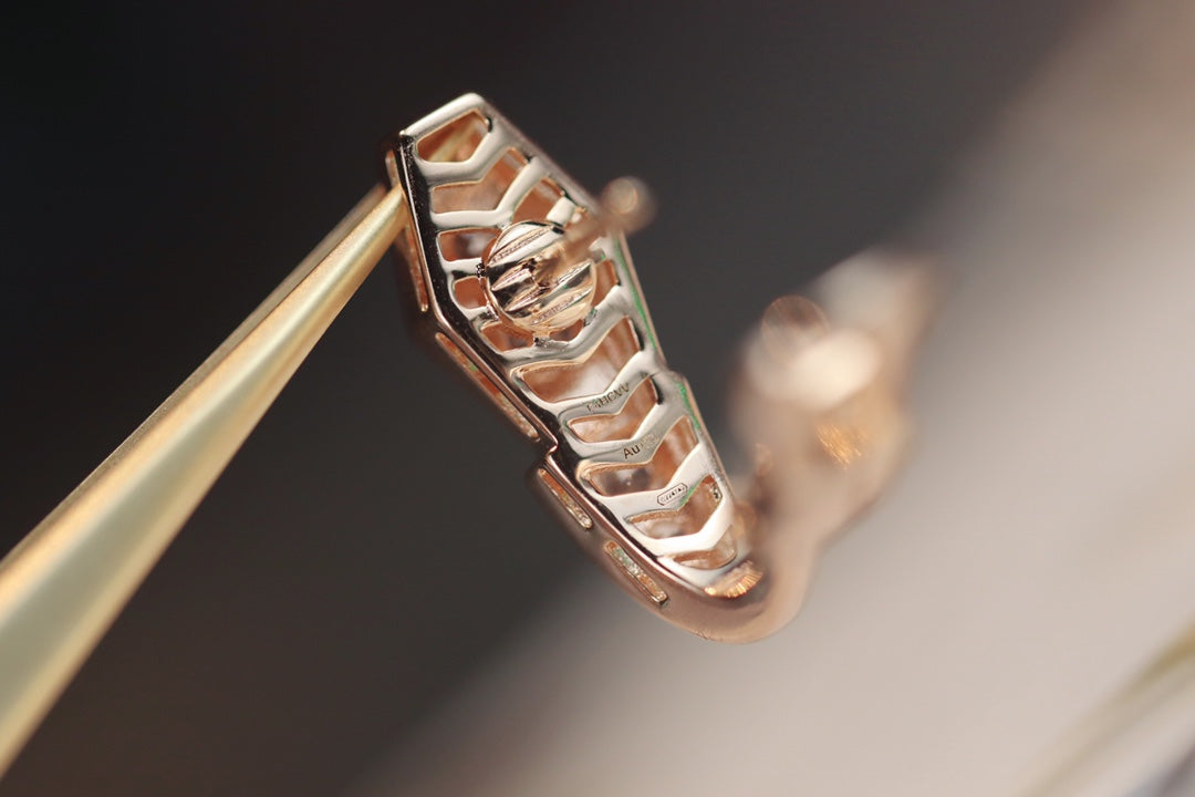 [⭐Reverie Jewels]SERPENT PINK GOLD DIAMOND EARRINGS
