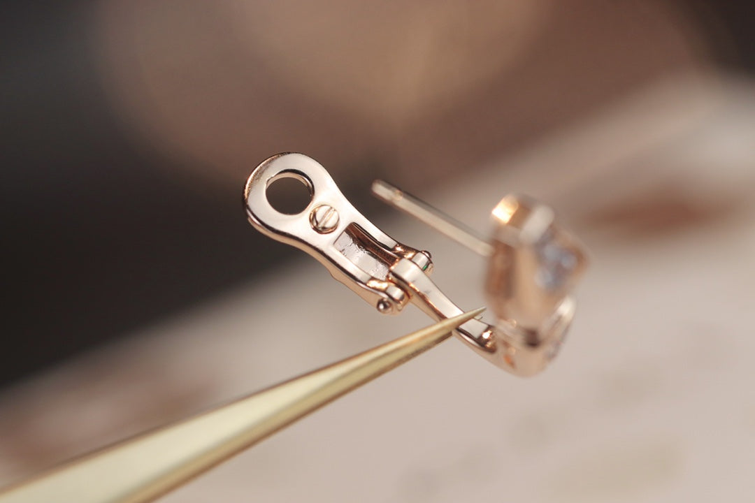 [⭐Reverie Jewels]SERPENT PINK GOLD DIAMOND EARRINGS