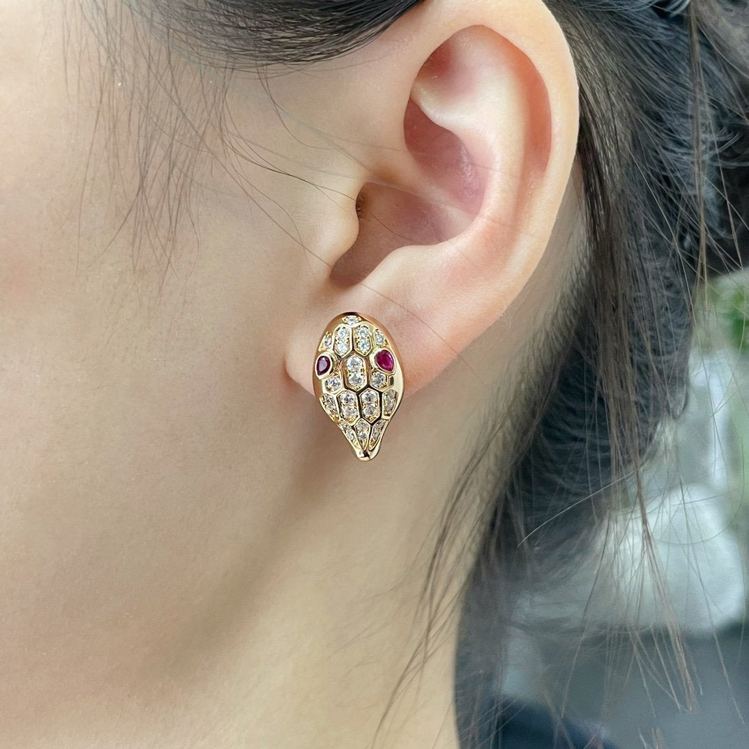 [⭐Reverie Jewels]SERPENT DIAMOND STUD EARRINGS
