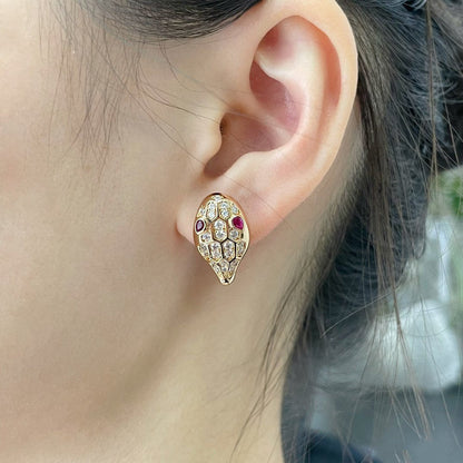 [⭐Reverie Jewels]SERPENT DIAMOND STUD EARRINGS