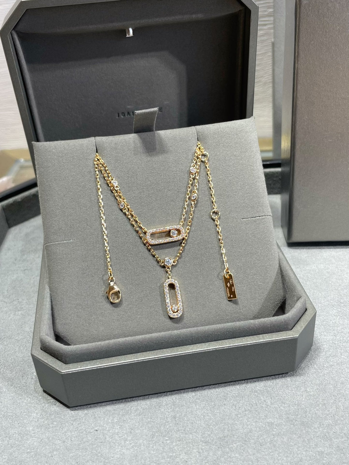 [⭐Reverie Jewels]MOVE 2 ROW DIAMOND NECKLACE