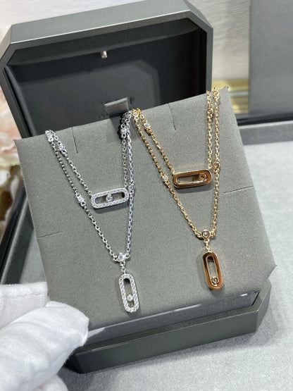 [⭐Reverie Jewels]MOVE 2 ROW DIAMOND NECKLACE