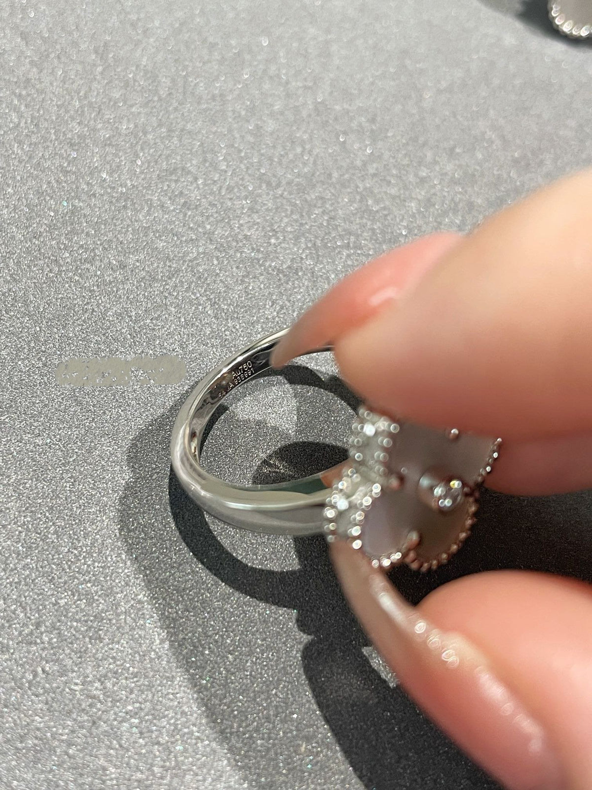 [⭐Reverie Jewels]CLOVER SILVER MOP DIAMOND RING