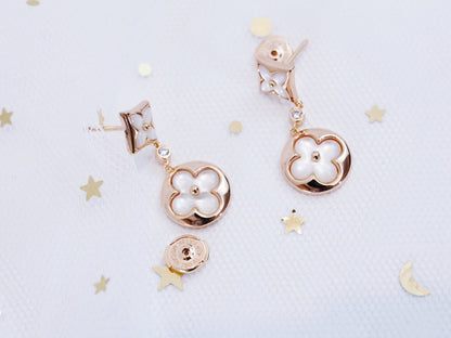 [⭐Reverie Jewels]STAR AND SUN PINK GOLD MOP DROP EARRINGS