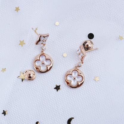 [⭐Reverie Jewels]STAR AND SUN PINK GOLD MOP DROP EARRINGS