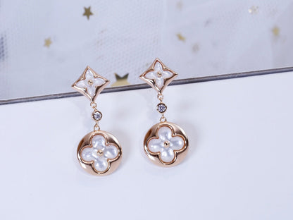 [⭐Reverie Jewels]STAR AND SUN PINK GOLD MOP DROP EARRINGS