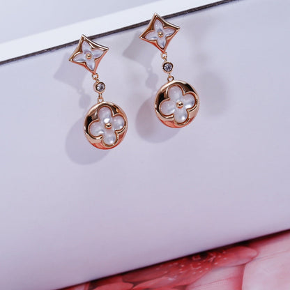 [⭐Reverie Jewels]STAR AND SUN PINK GOLD MOP DROP EARRINGS